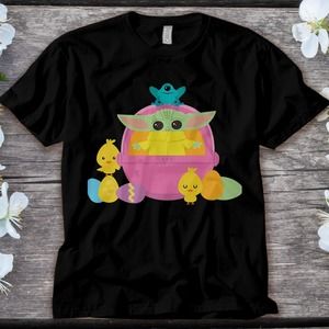 Baby Yoda Star Wars The Mandalorian The Child Happy Easter Unisex Adult T-shirt